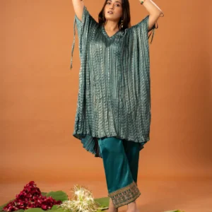 Crush silk kaftan