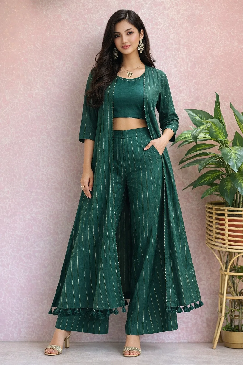Green Gharara Set